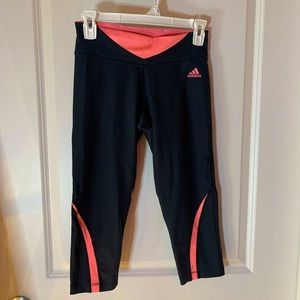 Black & neon Adidas clima cool Capri leggings size S